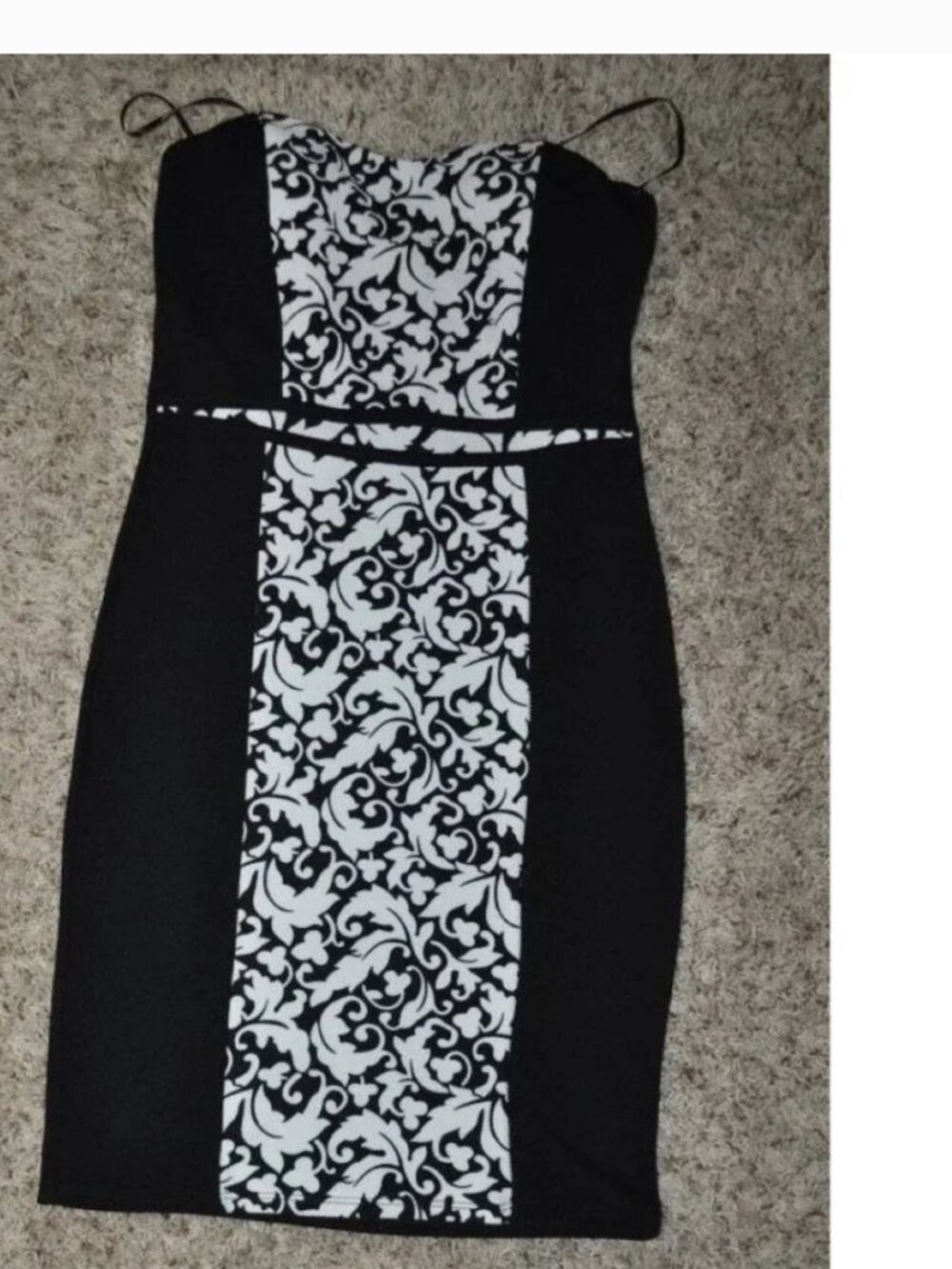 Love Culture Sheath Dress Jr M Black White Strapless Stretch Bodycon Teen Girls